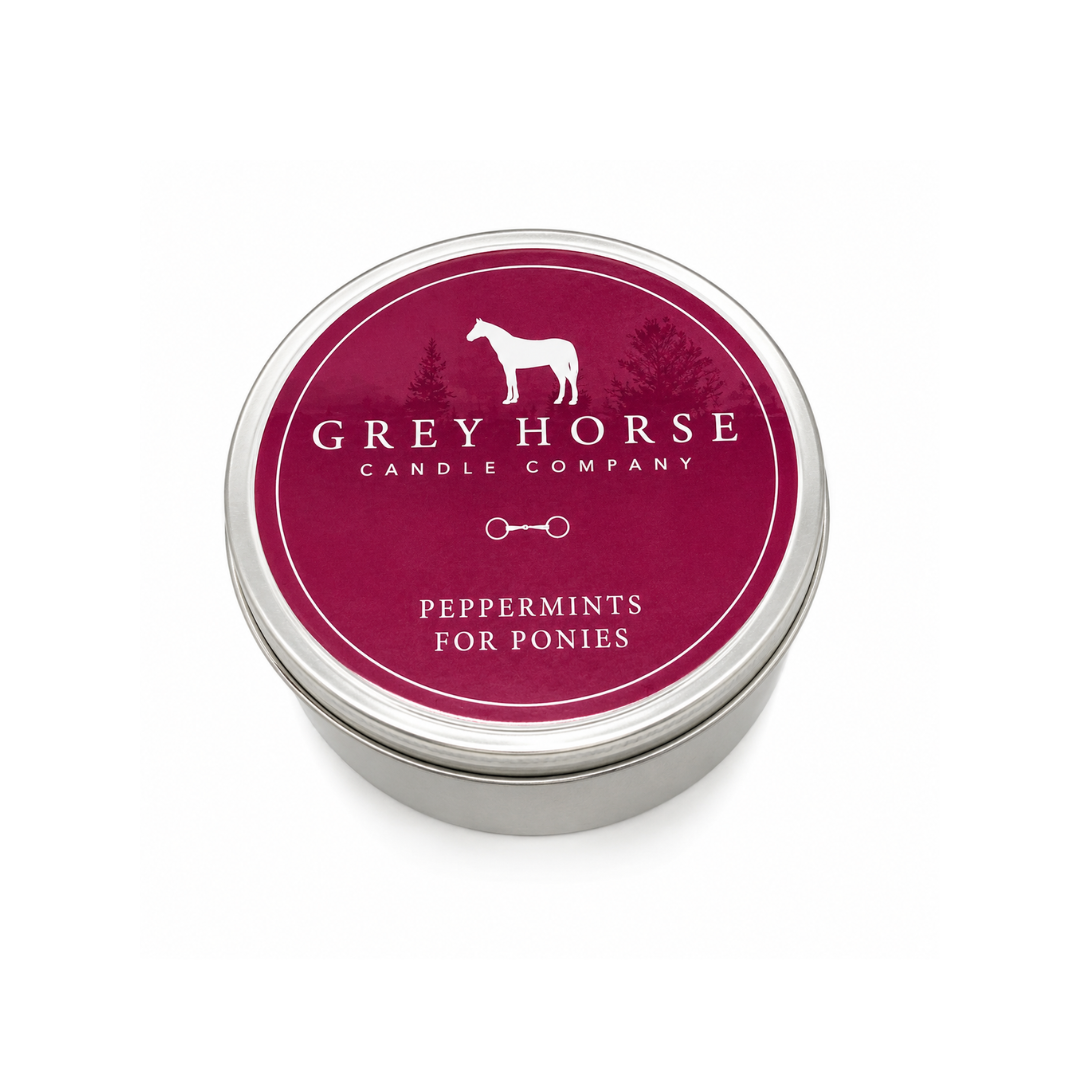 Grey Horse Tin Candle
