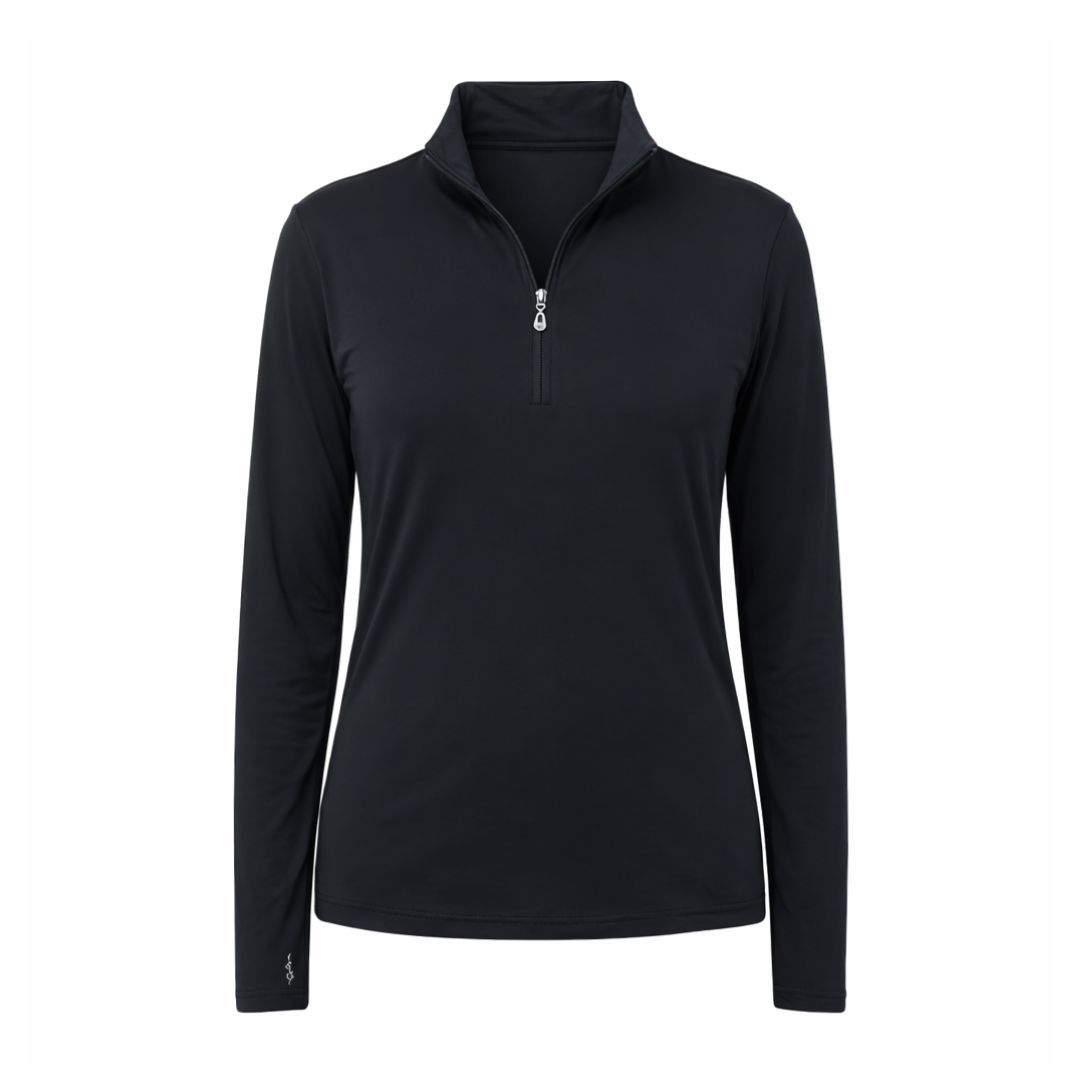 Solid Zip Mock Sun Shirt