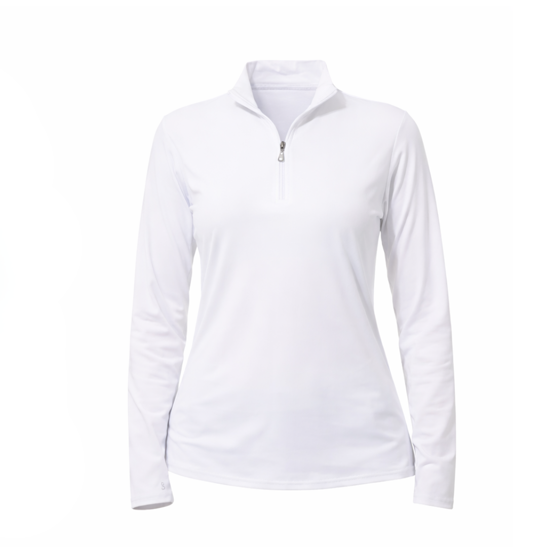 Solid Zip Mock Sun Shirt