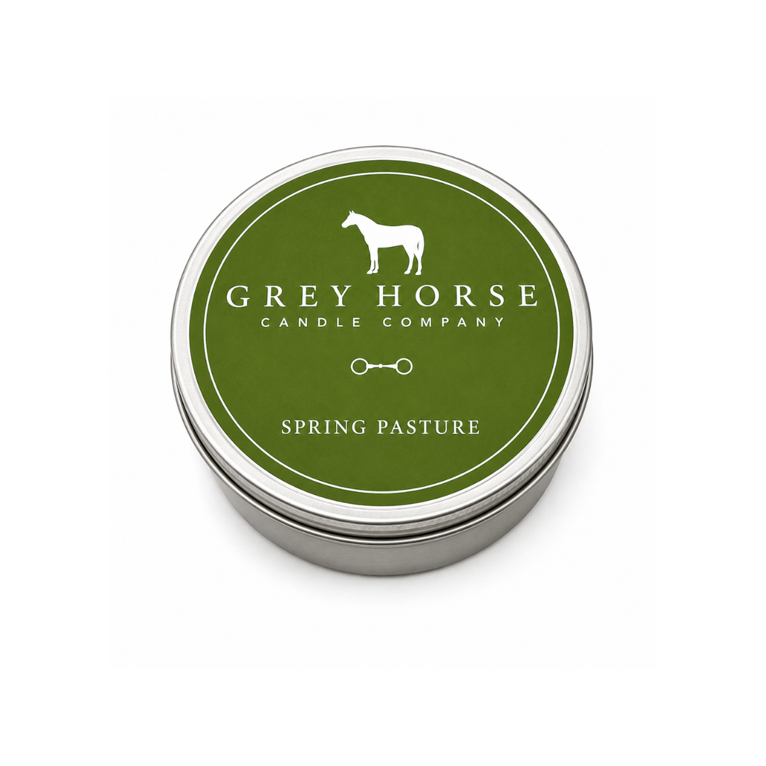 Grey Horse Tin Candle