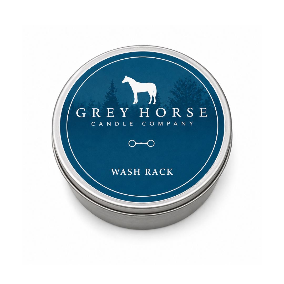 Grey Horse Tin Candle