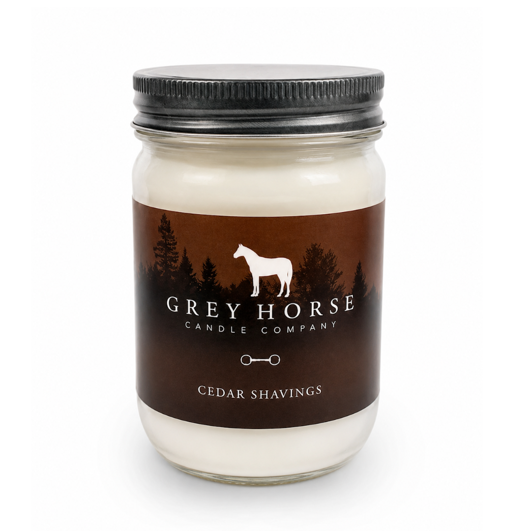 Grey Horse Cedar Shavings equestrian soy candle