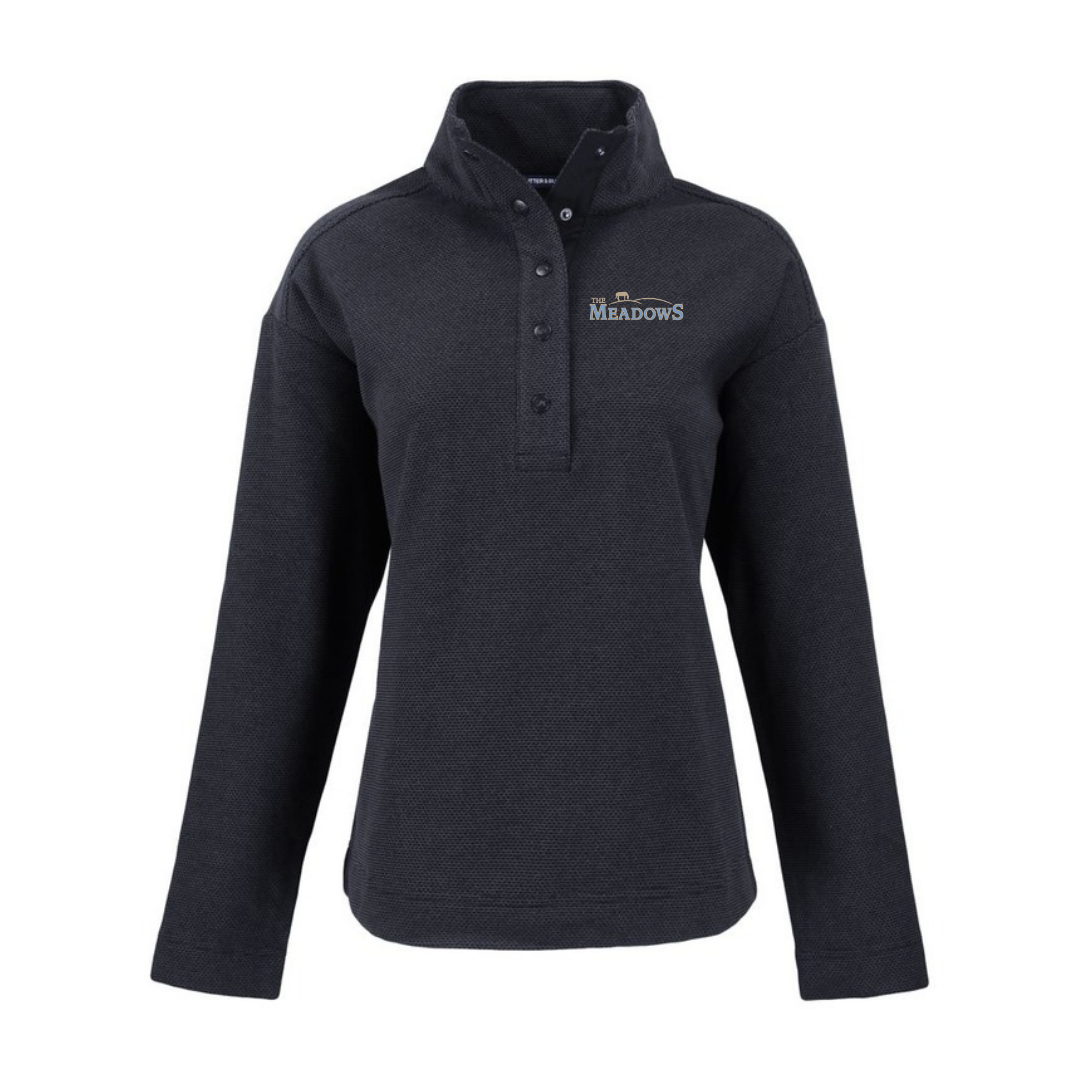 The Meadows Equine Snap Front Pullover - Black